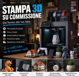 Servizio di stampa 3D su commissione