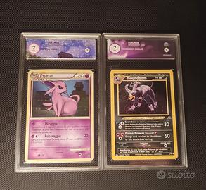Lotto Carte Pokémon GRAAD 7 Holo Houndoom e Espeon