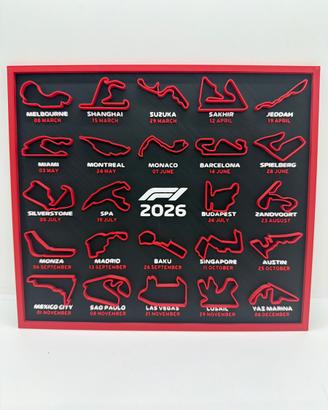 Stampa decorazione circuiti formula 1 F1 2026