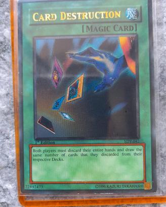 Carta yu gi oh prima edizione card destruction