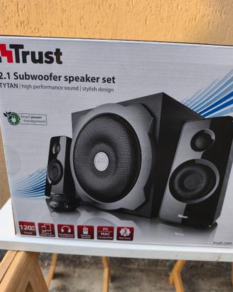 Impianto audio 2.1 per pc, della Trust, nuovo