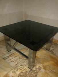 Coppia tavolini di cristallo