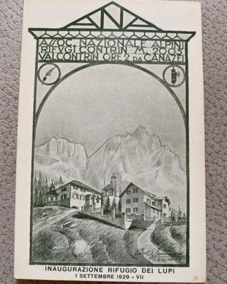 Rara cartolina inaugurazione Rifugio Contrin 1929