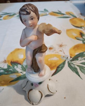 Statuetta vintage puttino con violino