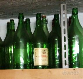 6 Bottiglioni verdi 2 litri vetro vintage