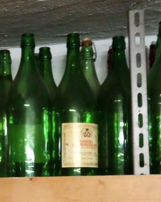 6 Bottiglioni verdi 2 litri vetro vintage