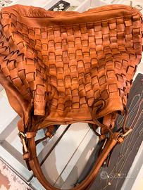 Borsa di pelle intrecciata Margot