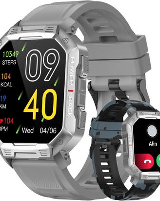 Smartwatch militare chiamate Bluetooth 1,83" HD