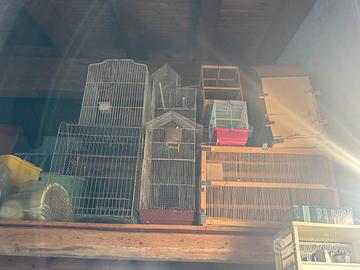 Gabbie varia metratura. Legno e metallo.