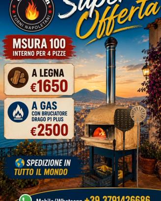Forno pizza Napolerano. Legna o gas. 