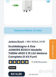 Scaldabagno A Gas BOSH 4600 S