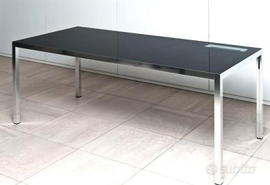 Scrivania ufficio in alluminio e vetro MDF Italia