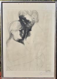 Emilio Greco "Commiato n°8" acquaforte 70x100