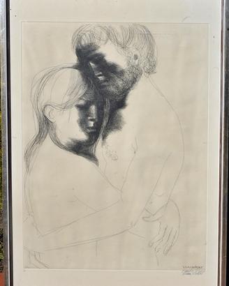Emilio Greco "Commiato n°8" acquaforte 70x100