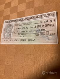 MINI ASSEGNO circolare Banca prov lombarda 1977