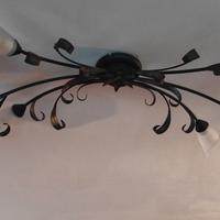 lampadario e quattro applique in ferro antichizzat