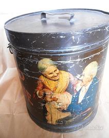 Bidone in latta Talmone "Due Vecchi" originale
