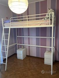 Letto singolo Ikea Svarta a soppalco
