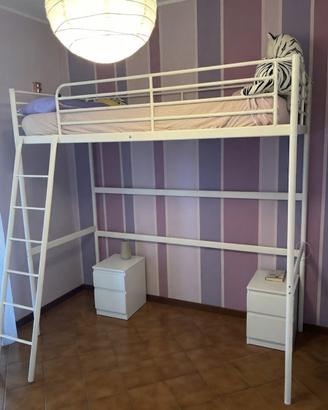 Letto singolo Ikea Svarta a soppalco