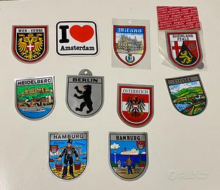 10 stickers citta europee nuovi