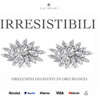 ORECCHINI FIORE ORO BIANCO 18KT DIAMANTI NATURALI