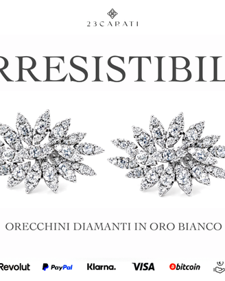 ORECCHINI FIORE ORO BIANCO 18KT DIAMANTI NATURALI
