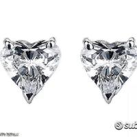 ORECCHINI ORO 18kt. DIAMANTI TAGLIO CUORE ct. 0,80