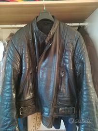 Giacca in pelle imbottita motociclista