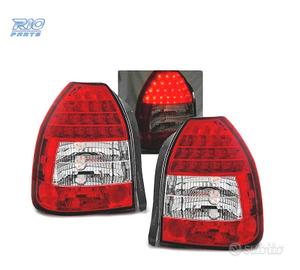 FANALI PER HONDA CIVIC 3P 95-01 LED ROSSO CRISTALL