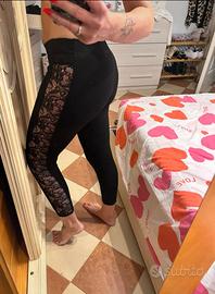 Leggings tezenis taglia M con pizzo laterale