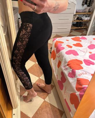 Leggings tezenis taglia M con pizzo laterale