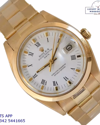 Rolex Oyster Perpetual Date 1500/8 white dial gold