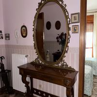 Consolle con specchiera vintage in legno massello