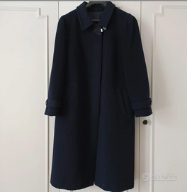Cappotto in lana blu donna 50