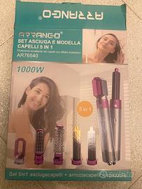 Set , asciugacapelli, modella cinque in uno