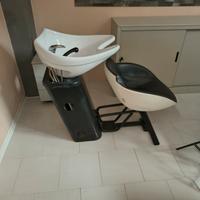 Poltrona parrucchiere con lavabo