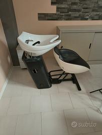 Poltrona parrucchiere con lavabo