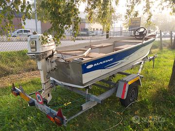 Barca in alluminio + motore 25