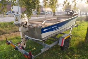 Barca in alluminio + motore 25