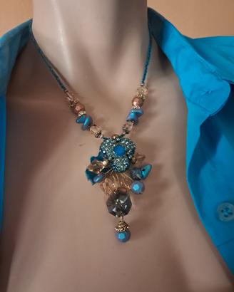 Collana Sodini color turchese e beige 