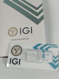 Diamante naturale certificato IGI 0.05ct blister