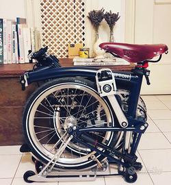Brompton M2R Tempest Blue + accessori Brooks