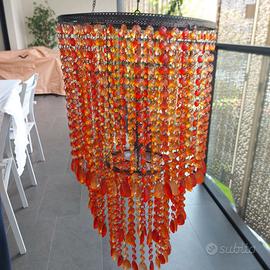 Lampadario indiano  anni 60/70 cascata di perline