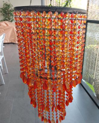 Lampadario indiano  anni 60/70 cascata di perline