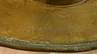 PIATTO E CAFFETTIERA IN OTTONE MASSICCIO XX SECOLO