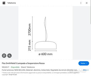 Lampada Flos Smithfield rossa