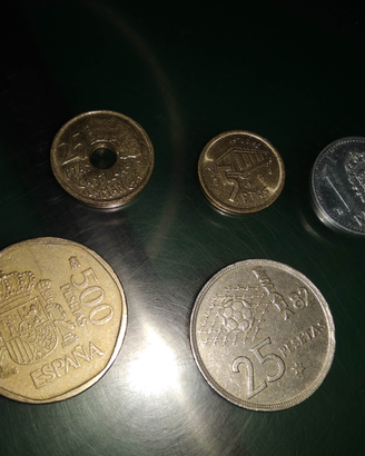 Pesetas monete Spagna 1 5 25 100