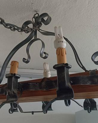 Lampadario Ferro battuto 6 luci 