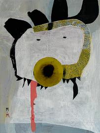 Olio su tella nello stile contemporaneo Basquiat