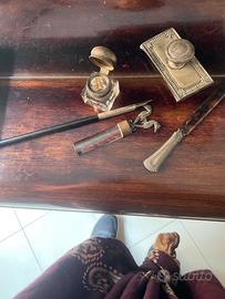 Antico set da scrivania argento